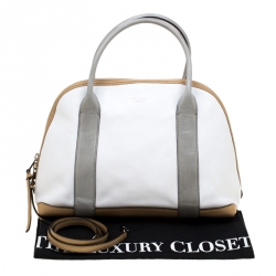 Pre Owned Coach Tricolor Leather Dome Satchel