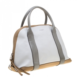 Pre Owned Coach Tricolor Leather Dome Satchel