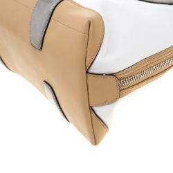 Pre Owned Coach Tricolor Leather Dome Satchel