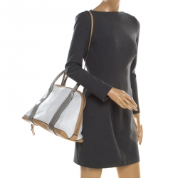 Pre Owned Coach Tricolor Leather Dome Satchel