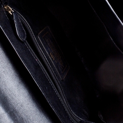 Pre Owned Coach Black Leather Flap Shoulder Bag