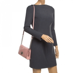 Pre Owned Coach Blush Pink Leather Crosstown Crossbody Bag