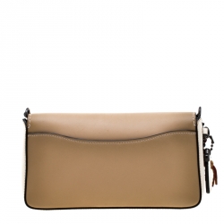 مملوكة مسبقًا Coach Beige/White Leather Crosstown Crossbody Bag