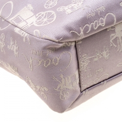 Pre Owned Coach Light Purple Glitter Horse Carriage  Canvas and Leather Tote
