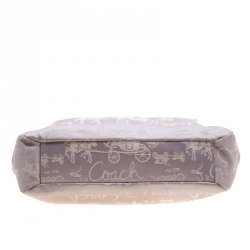 Pre Owned Coach Light Purple Glitter Horse Carriage  Canvas and Leather Tote