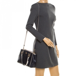 Pre Owned Coach Blue Leather Mini Christie Carryall Bag