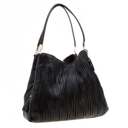 Pre Owned Coach Black Gathered Twist Leather Phoebe Tote