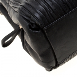 Pre Owned Coach Black Gathered Twist Leather Phoebe Tote