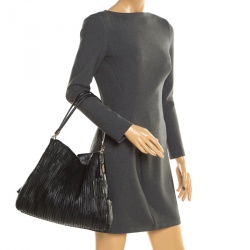 Pre Owned Coach Black Gathered Twist Leather Phoebe Tote