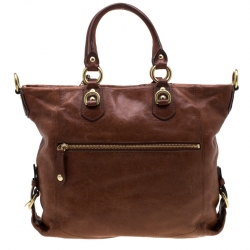 Pre Owned Coach Brown Leather Julliane Tote 