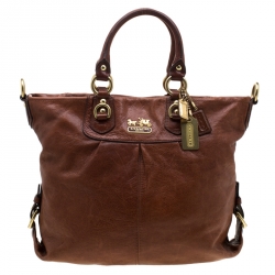 Pre Owned Coach Brown Leather Julliane Tote 
