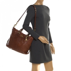 Pre Owned Coach Brown Leather Julliane Tote 