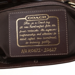Pre Owned Coach Brown Signature Canvas and Leather Hobo