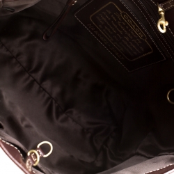 Pre Owned Coach Brown Signature Canvas and Leather Hobo