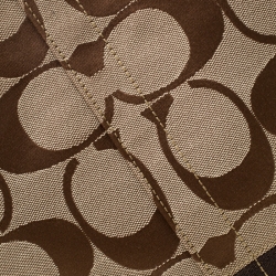 Pre Owned Coach Brown Signature Canvas and Leather Hobo