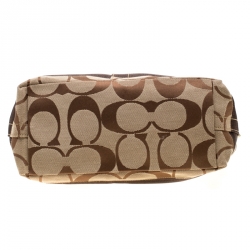 Pre Owned Coach Brown Signature Canvas and Leather Hobo