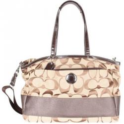 Coach Brown Signature Canvas Satchel Bag