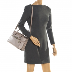 Pre Owned Coach Grey Leather Swagger 27 Tote