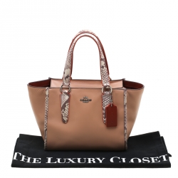Coach Light Peach/Beige Leather Crosby 21 Tote