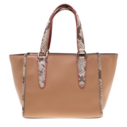 Coach Light Peach/Beige Leather Crosby 21 Tote