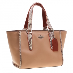 Coach Light Peach/Beige Leather Crosby 21 Tote