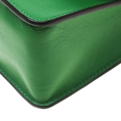 Pre Owned حقيبة كروس كوتش سلسلة جلد خضراء