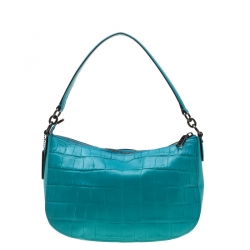 Pre Owned حقيبة كروس كوتش شيلسي جلد تمساح تركواز