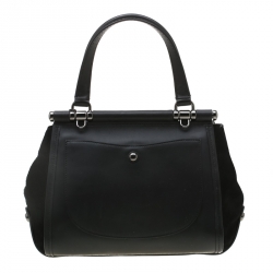 Pre Owned Coach Black Willow Floral Leather Drifter Satchel