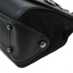 Pre Owned Coach Black Willow Floral Leather Drifter Satchel