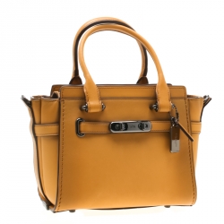 Coach Mustard Leather Swagger 20 Tote