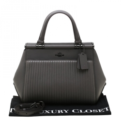 Pre Owned Coach Grey Quilted Leather Grace Satchel