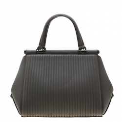 Pre Owned Coach Grey Quilted Leather Grace Satchel