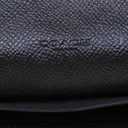 Pre Owned Coach Navy Blue Leather Slim Envelope Wallet 
