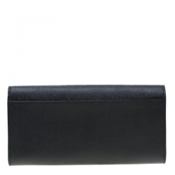 Pre Owned Coach Navy Blue Leather Slim Envelope Wallet 