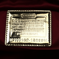 Pre Owned Coach Beige/Red Signature Canvas Poppy Laura Secret Admirer Tote