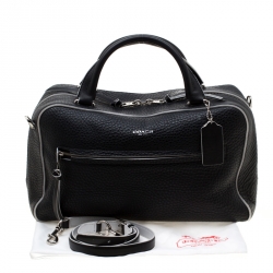 Pre Owned Coach Black Leather Large Bleecker Toaster Satchel