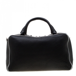 Pre Owned Coach Black Leather Large Bleecker Toaster Satchel