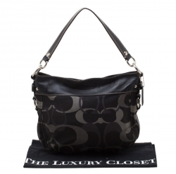 Pre Owned حقيبة كوتش زوي جلد وكانفاس شهيرة رمادية/ سوداء