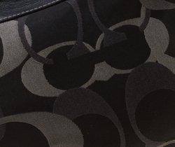 Pre Owned حقيبة كوتش زوي جلد وكانفاس شهيرة رمادية/ سوداء