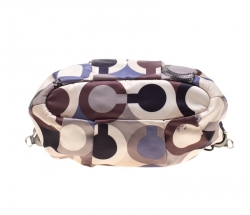 Pre Owned Coach Multicolor Signature Sequins Satin Madison Op Art Sophia Satchel 