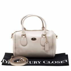 Pre Owned Coach Off White Leather Mini Bennett Satchel