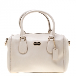 Pre Owned Coach Off White Leather Mini Bennett Satchel