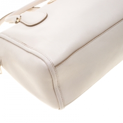 Pre Owned Coach Off White Leather Mini Bennett Satchel