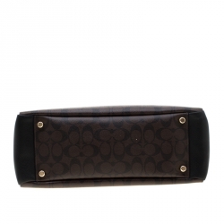 Coach Black/Brown Signature Coated Canvas Morgan Tote