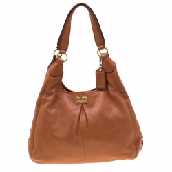 Pre Owned Coach Tan Leather Madison Maggie Hobo