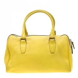 Pre Owned Coach Yellow Leather Legacy Haley Satchel