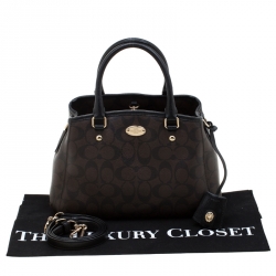 Coach Brown/Black Signature Coated Canvas Margot Satchel 