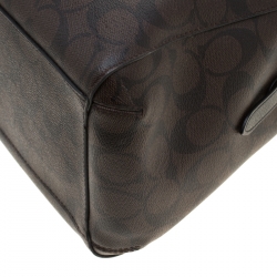 Coach Brown/Black Signature Coated Canvas Margot Satchel 