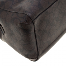 Coach Brown/Black Signature Coated Canvas Margot Satchel 