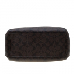 Coach Brown/Black Signature Coated Canvas Margot Satchel 